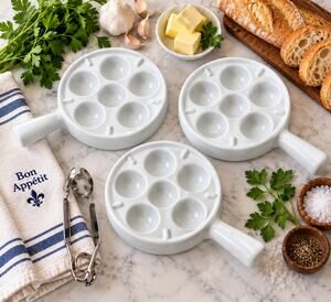 BIA Cordon Bleu Escargot Snail Bakers White Set of 3